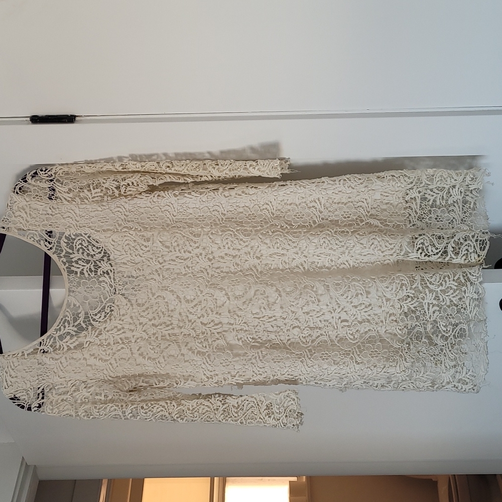 Crochet cream dress